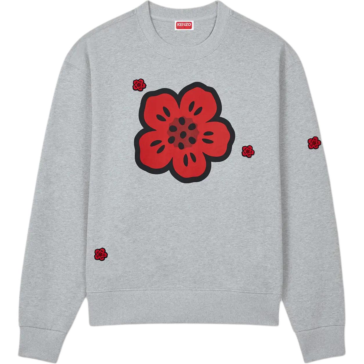KENZO Floral Print Crewneck Sweatshirt Pearl Grey FE65SW2454MF-94