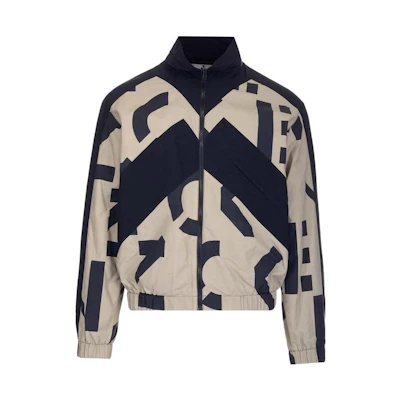 KENZO Full-Zip Jacket with Logo Print and Stand Collar FC55LB5109L0-92