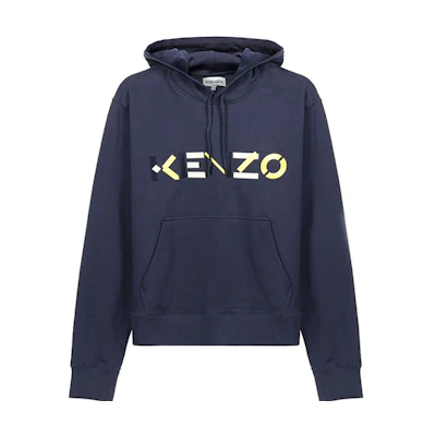 KENZO FW20 Embroidered Logo Fleece Sweatshirt Navy Blue () FA65SW3044MO-76