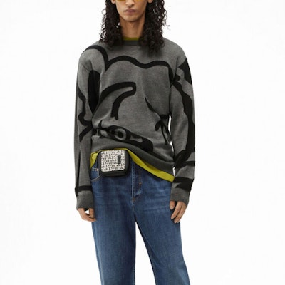 KENZO FW21 抽象圖案針織毛衣 男士 - 煤黑色 FB55PU5863TC-98 Lookbook KENZO FW21 抽象圖案針織毛衣 男士 - 煤黑色 FB55PU5863TC-98