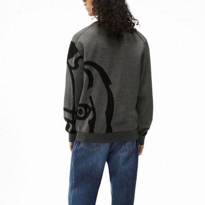 KENZO FW21 抽象圖案針織毛衣 男士 - 煤黑色 FB55PU5863TC-98 Shop KENZO FW21 抽象圖案針織毛衣 男士 - 煤黑色 FB55PU5863TC-98