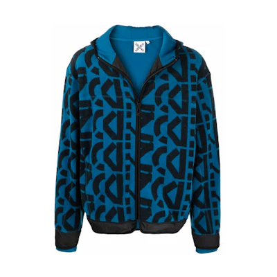 KENZO FW21 Abstract Print Zip Hoodie Jacket Men’s Blue FB65BL7634MR-78