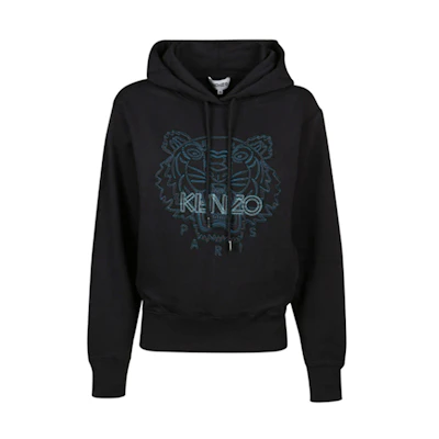 KENZO FW21 Black Cotton Tiger Hoodie Unisex FB62SW8714MX-99