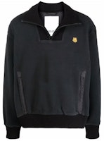 KENZO FW21 Black Half-Zip Logo Embroidered Long Sleeve Sweatshirt FB65SW5254MP-99 KENZO FW21 Black Half-Zip Logo Embroidered Long Sleeve Sweatshirt FB65SW5254MP-99