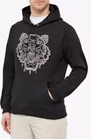 Shop KENZO FW21 Black Hoodie with Logo and Tiger Embroidery. FB65SW3344XF-99