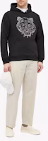 Details for KENZO FW21 Black Hoodie with Logo and Tiger Embroidery. FB65SW3344XF-99