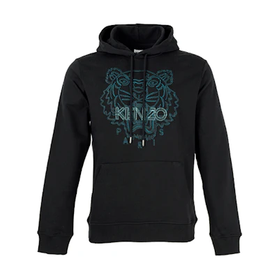 KENZO FW21 Black Hoodie with Tiger Embroidery 5SW3304MX-99