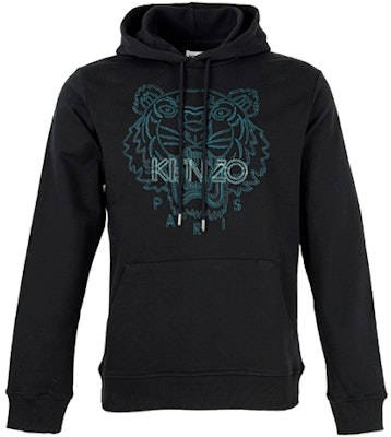 KENZO FW21 Black Hoodie with Tiger Embroidery 5SW3304MX-99 Order KENZO FW21 Black Hoodie with Tiger Embroidery 5SW3304MX-99