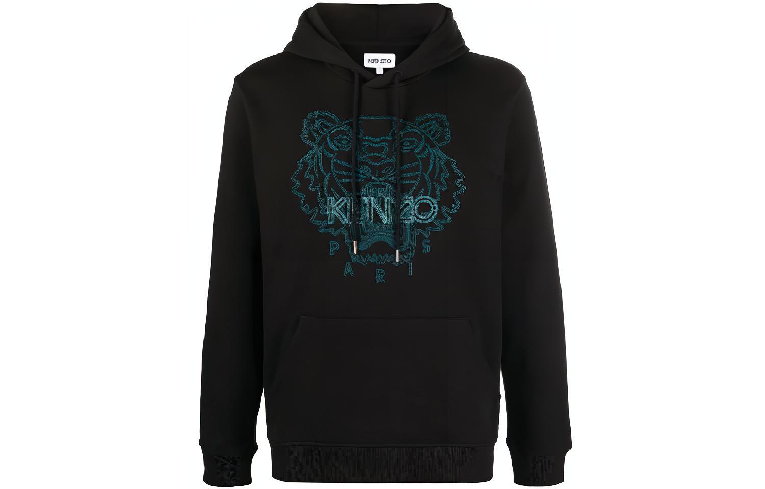 KENZO FW21 Black Hoodie with Tiger Head Embroidery FB65SW3304MX-99