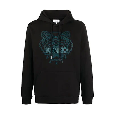 KENZO FW21 Black Hoodie with Tiger Head Embroidery FB65SW3304MX-99