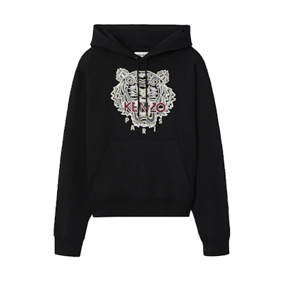 KENZO FW21 Black Hoodie with Tiger Logo Embroidery FA65SW3114XVV-99