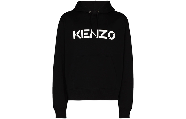 Kenzo FW21 Black Logo Print Long Sleeve Hoodie FA65SW3004MD064MD-99