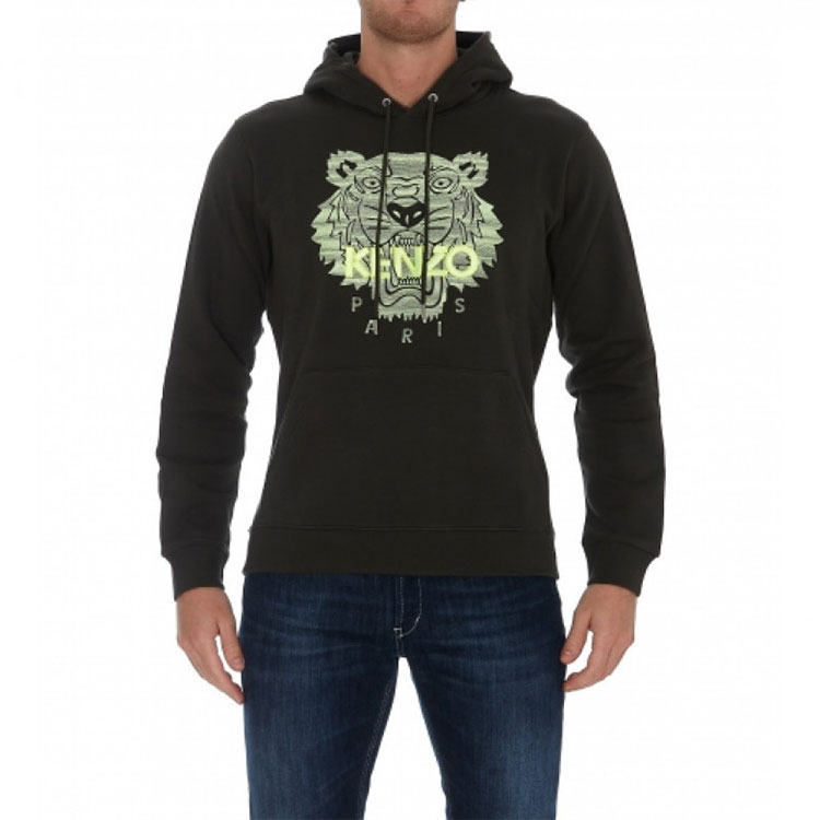 Shop KENZO FW21 Black Logo Pullover Hoodie. FB65SW3304MB-51A