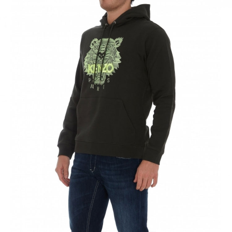 Sizing KENZO FW21 Black Logo Pullover Hoodie. FB65SW3304MB-51A