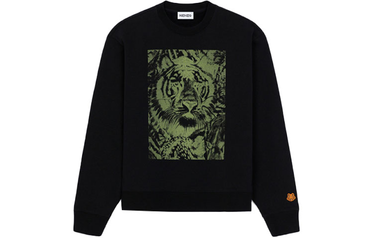 KENZO FW21 Black Pullover Crewneck Sweatshirt FB65SW0184MO-99