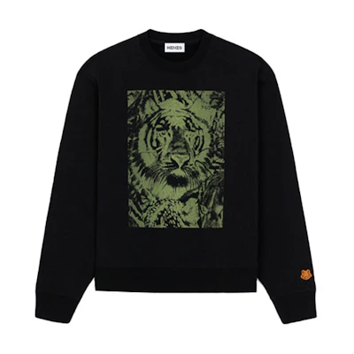 KENZO FW21 Black Pullover Crewneck Sweatshirt FB65SW0184MO-99