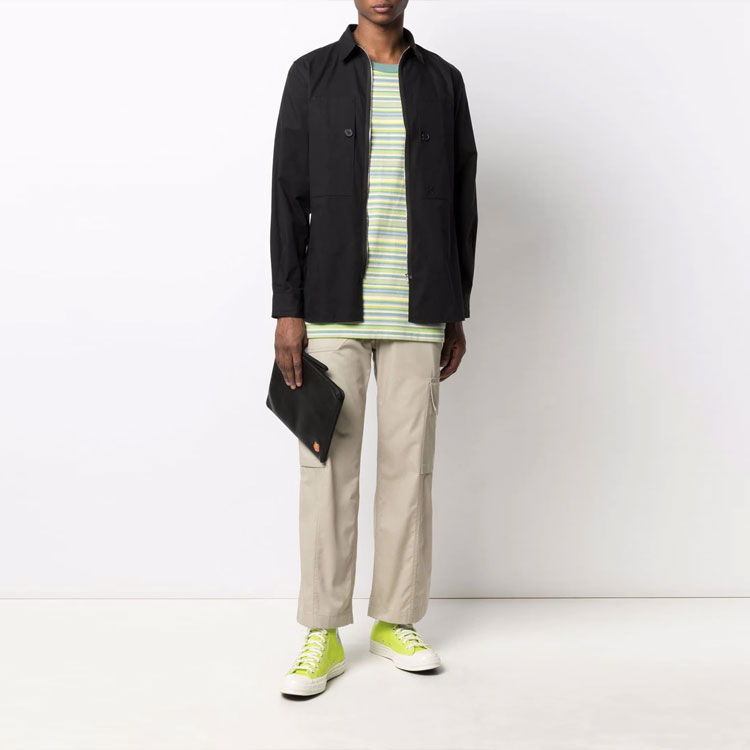 Purchase KENZO 2021秋冬款黑色纯色长袖拉链衬衫 FB65CH4701LH-99