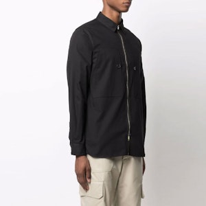 KENZO FW21 ブラック ソリッドカラー ジップアップ 長袖シャツ FB65CH4701LH-99 Sizing KENZO FW21 ブラック ソリッドカラー ジップアップ 長袖シャツ FB65CH4701LH-99
