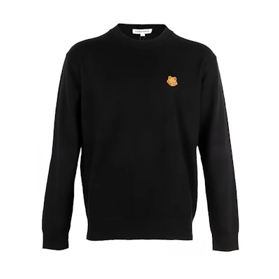 KENZO FW21 Black Tiger Embroidery Crewneck Knit Sweater 5PU5373TA-99