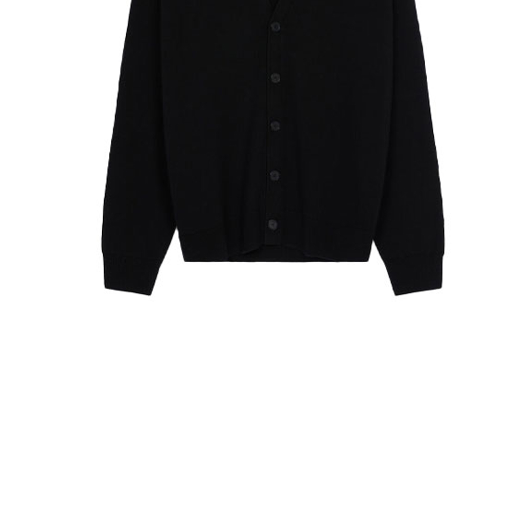Sizing KENZO FW21 Black Wool Cardigan with Tiger Head Stamp Design for Men. FB65CA6353TA-99