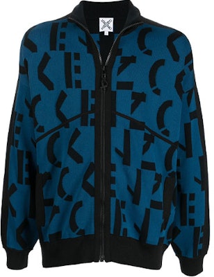 KENZO FW21 ブルーロゴ入りジッパーニットカーディガン. FB65BL6373SD-78 Order KENZO FW21 ブルーロゴ入りジッパーニットカーディガン. FB65BL6373SD-78