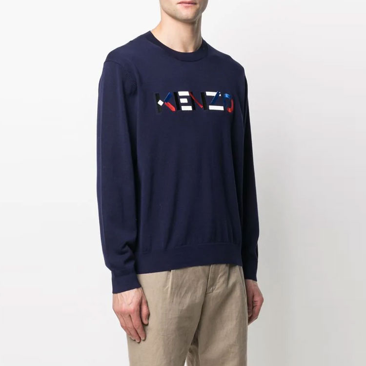 KENZO FW21 Blue Logo Embroidered Pullover Sweatshirt. FB55PU5413LA153LA-76 圖 4