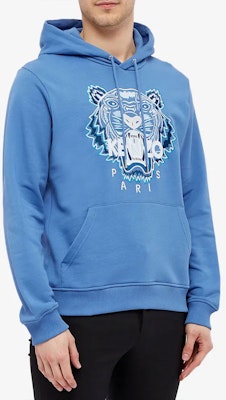 KENZO FW21 Hoodie Biru Longgar dengan Sulaman Kepala Harimau. FB65SW3334XA-72 Shop KENZO FW21 Hoodie Biru Longgar dengan Sulaman Kepala Harimau. FB65SW3334XA-72