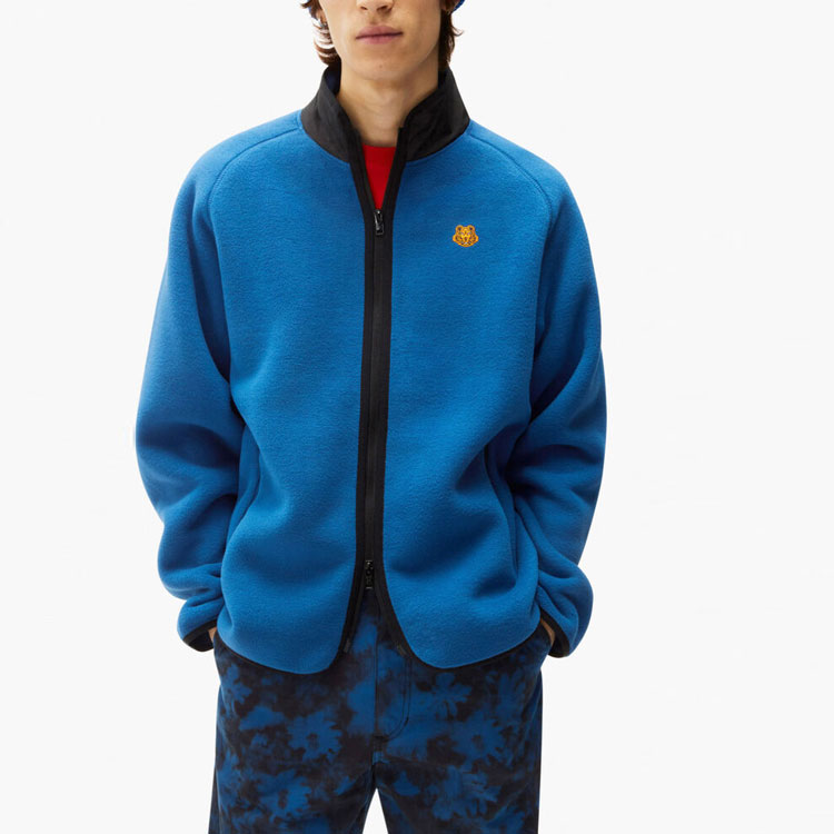 KENZO FW21 Blue Solid Zip-Up Fleece Jacket FB65BL7604MP-71 圖 3