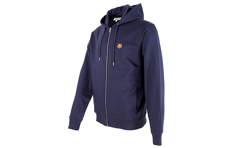 Shop Kenzo FW21 Jaket Hoodie Kasual Bordir Harimau Biru 5BL7214ML-76