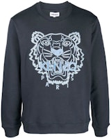 KENZO FW21 Blue Tiger Embroidered Crewneck Sweatshirt FB65SW1244XF-79 KENZO FW21 Blue Tiger Embroidered Crewneck Sweatshirt FB65SW1244XF-79