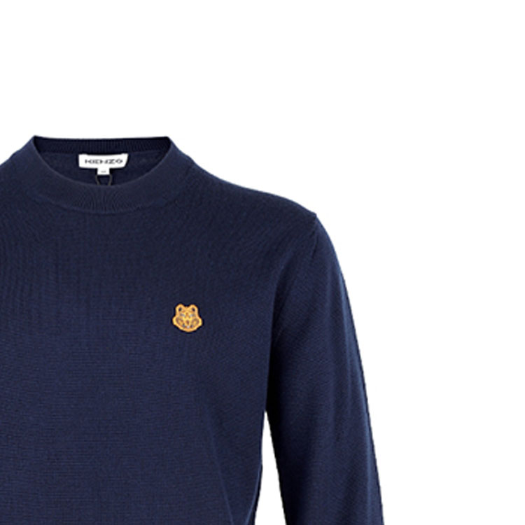 Cheap KENZO FW21 蓝色虎头刺绣圆领长袖卫衣 5PU6423TA-79
