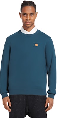 KENZO FW21 ブルー ウール セーター タイガー ヘッド刺繍入り. FB65PU6423TA-77 Purchase KENZO FW21 ブルー ウール セーター タイガー ヘッド刺繍入り. FB65PU6423TA-77