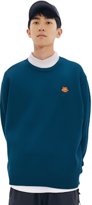 KENZO FW21 ブルー ウール セーター タイガー ヘッド刺繍入り. FB65PU6423TA-77 Sizing KENZO FW21 ブルー ウール セーター タイガー ヘッド刺繍入り. FB65PU6423TA-77