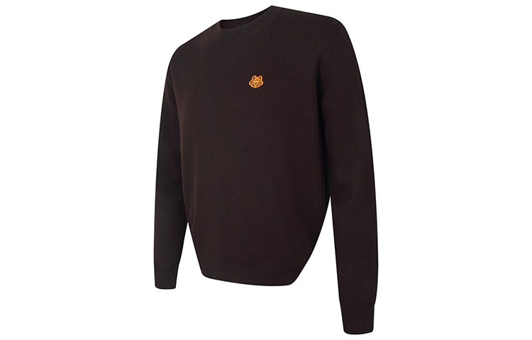 Shop KENZO FW21 브라운 크루넥 풀오버 스웨터 FB65PU6423TA-89