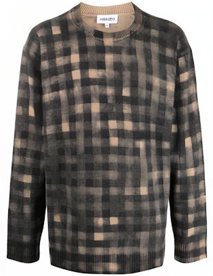 KENZO FW21 Sweater Coklat Corak Kotak Tidak Teratur. FB65PU6263CA-88 Buy KENZO FW21 Sweater Coklat Corak Kotak Tidak Teratur. FB65PU6263CA-88