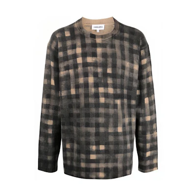 KENZO FW21 Brown Irregular Plaid Sweater. FB65PU6263CA-88