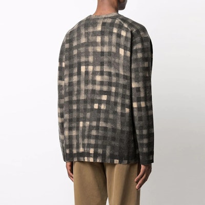 KENZO FW21 Sweater Coklat Corak Kotak Tidak Teratur. FB65PU6263CA-88 Shop KENZO FW21 Sweater Coklat Corak Kotak Tidak Teratur. FB65PU6263CA-88