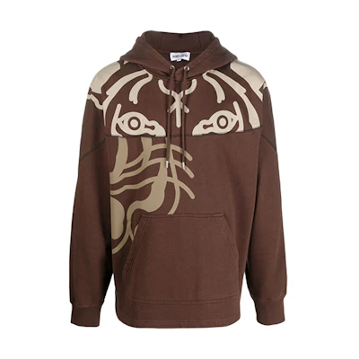 KENZO FW21 Brown Tiger Print Hoodie FB65SW5384MO-50