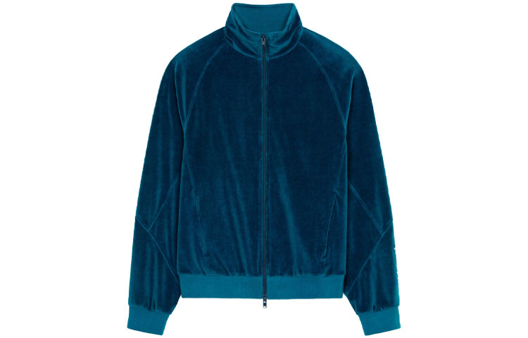 KENZO FW21 Capsule Logo Velvet Jacket Blue - FB65BL7534VF-77