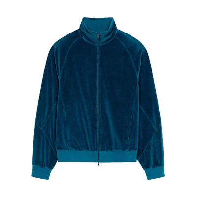 KENZO FW21 Capsule Logo Velvet Jacket Blue - FB65BL7534VF-77