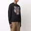 Sizing KENZO FW21 클래식 타이거 로고 자수 크루넥 스웨트셔츠 블랙 FB65SW1234XA-99
