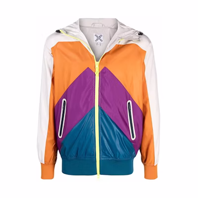 KENZO FW21 Colorblock Print Hooded Bomber Jacket Multicolor FB65BL1521NG-94
