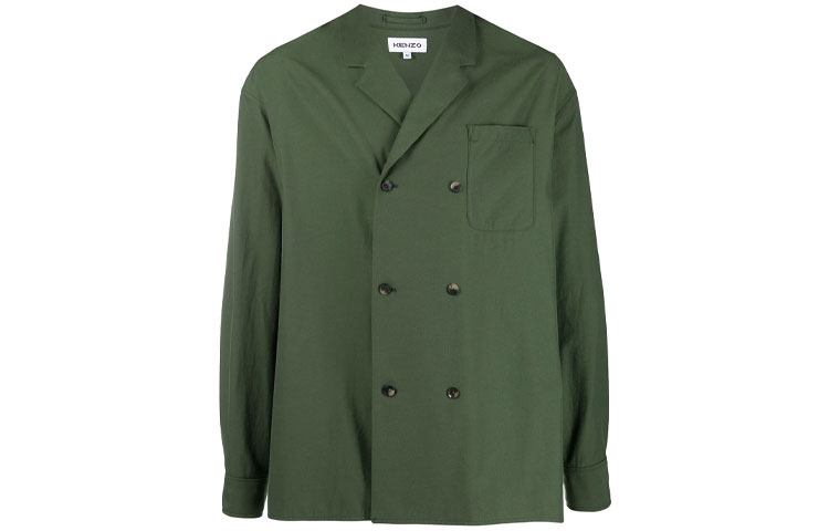 KENZO FW21 Double-Breasted Shirt Jacket Green FB55VE5005AI-51