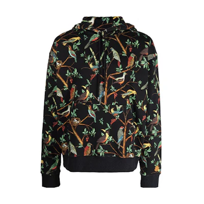 KENZO FW21 Flying Bird Print Pullover Hoodie Black FB65SW5454MO-99