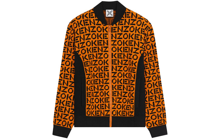 KENZO FW21 Full Print Baseball Jacket Deep Orange FB65BL6383SC-16
