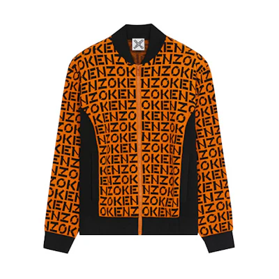 KENZO FW21 Full Print Baseball Jacket Deep Orange FB65BL6383SC-16
