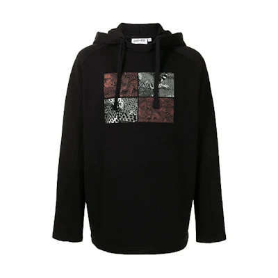 KENZO FW21 Geometric Print Raglan Hoodie Black FB65SW5424MF-99