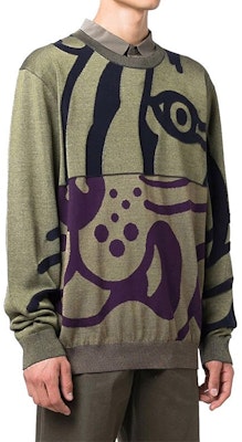 KENZO FW21 Baju Sejuk Grafik Leher Bulat Hijau FB65PU6403TC-50 Details for KENZO FW21 Baju Sejuk Grafik Leher Bulat Hijau FB65PU6403TC-50