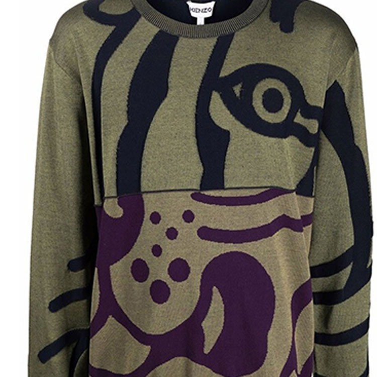 Sizing KENZO FW21 Baju Sejuk Grafik Leher Bulat Hijau FB65PU6403TC-50