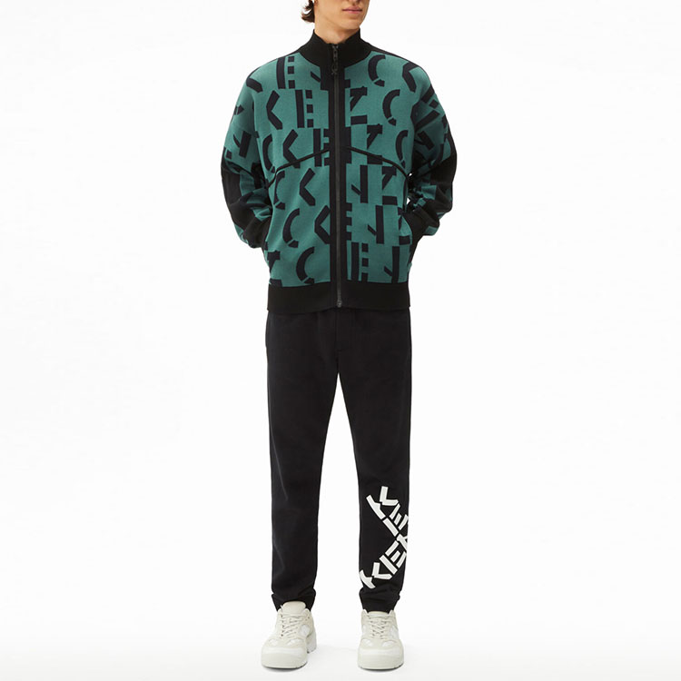 KENZO FW21 Graphic Print Patchwork Zip-Up Jacket Green Men’s FB65BL6373SD-54 圖 3
